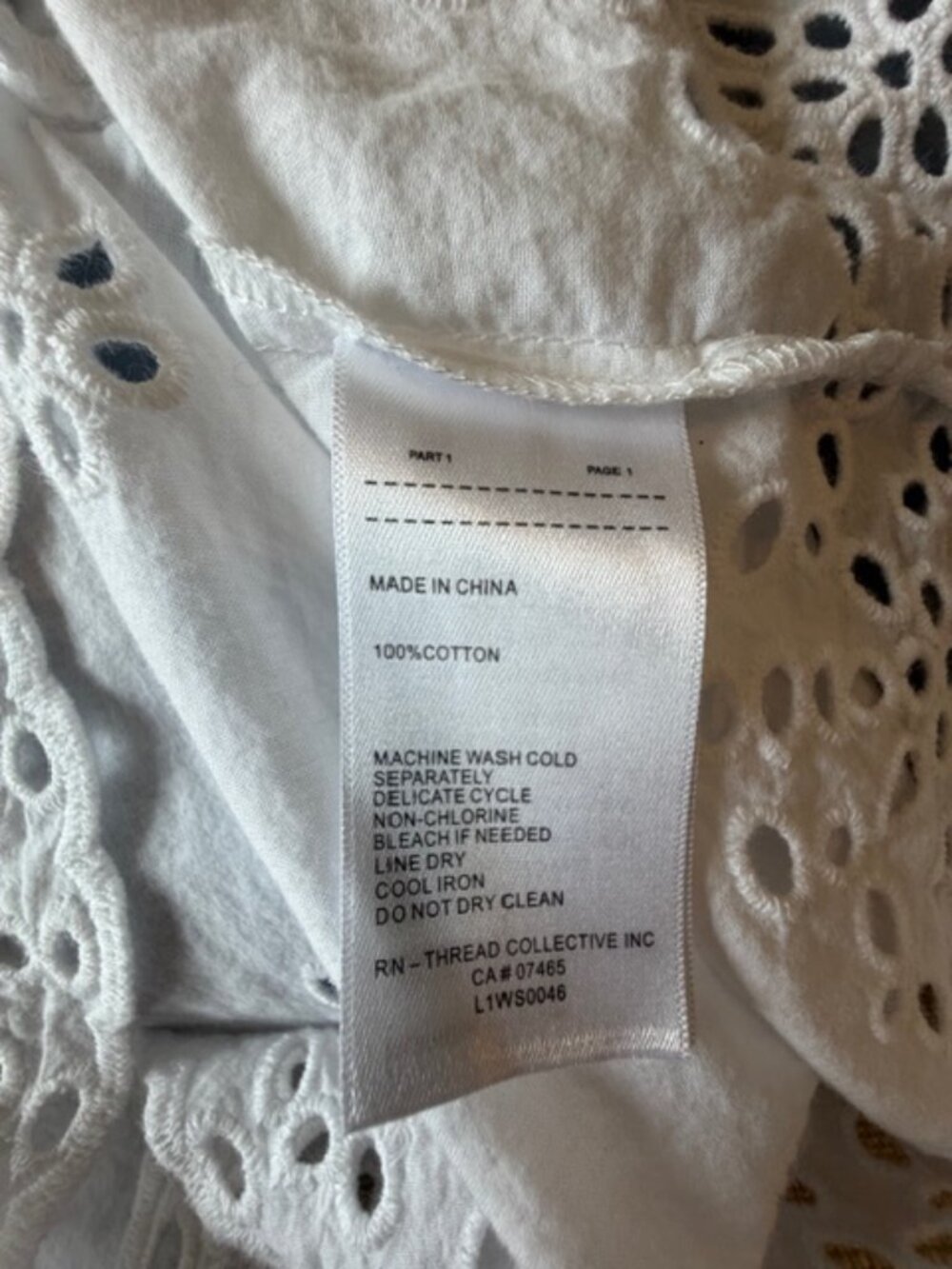 Laundry by Shelli Segal Women's White 100% Cotton Eyelet Lace Top Small Coquette - Picture 7 of 10